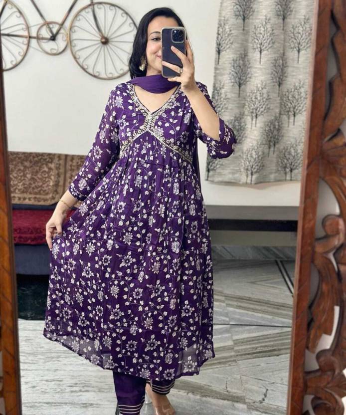 Designer Kurta Palazzo Dupatta Set