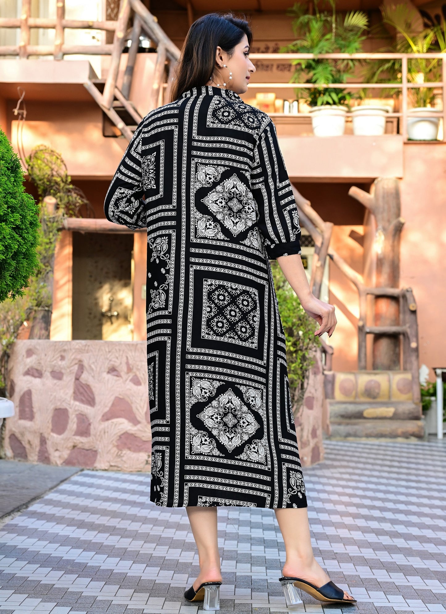 Black Rayon designer dress