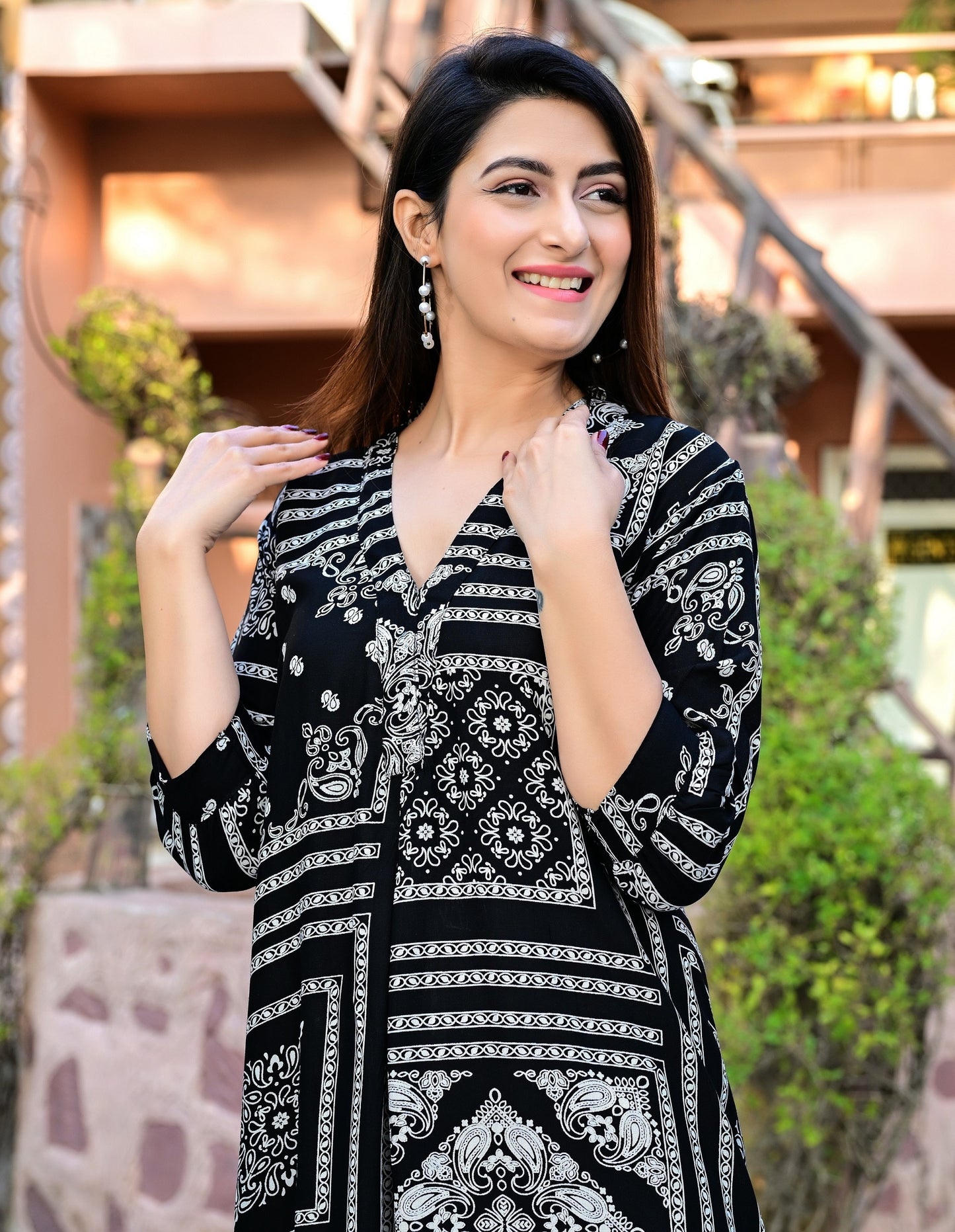 Black Rayon designer dress
