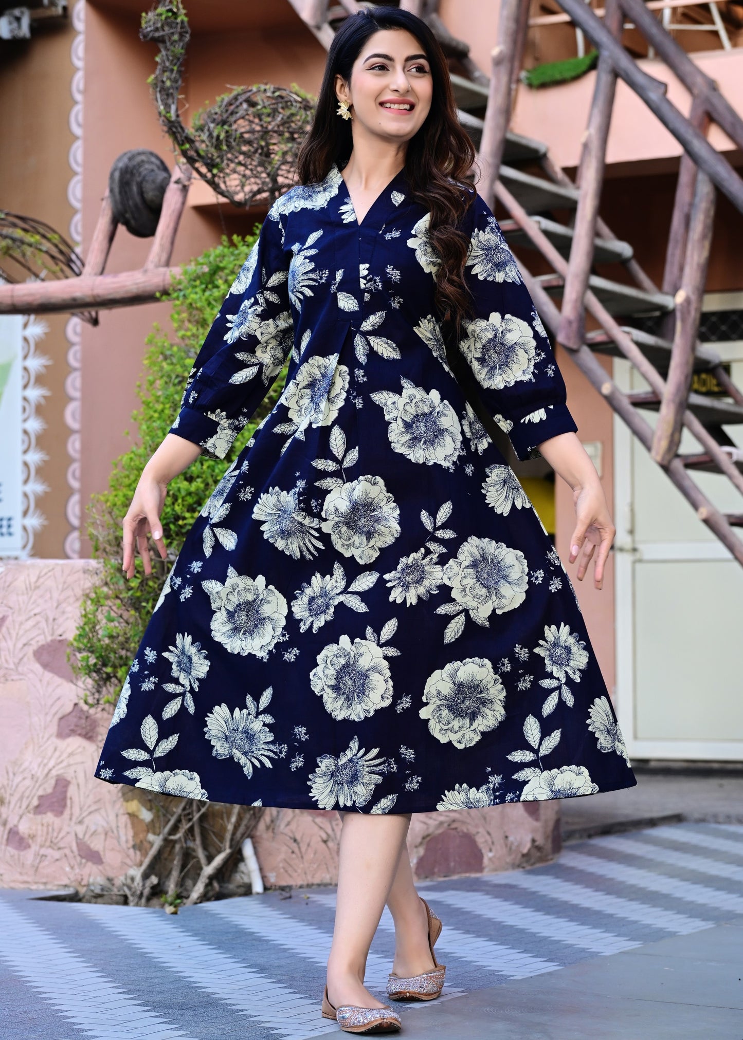 Pure Cotton Blue designer dress