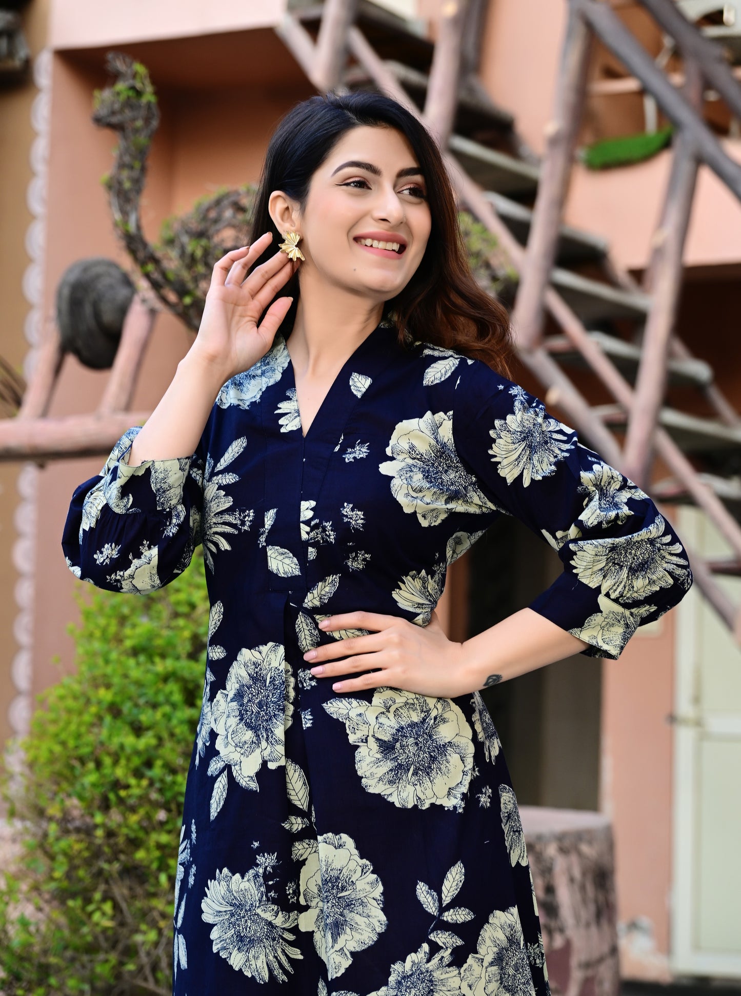 Pure Cotton Blue designer dress