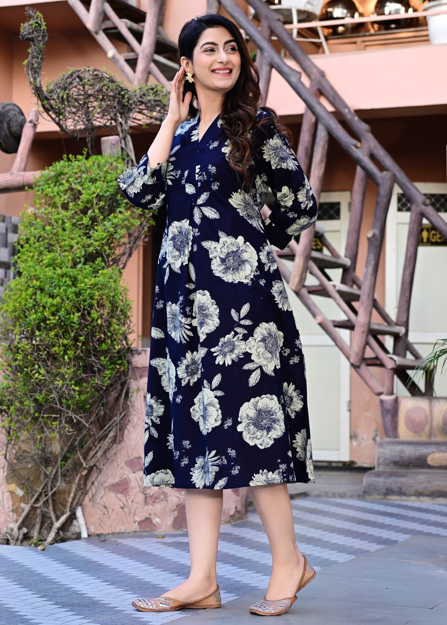 Pure Cotton Blue designer dress