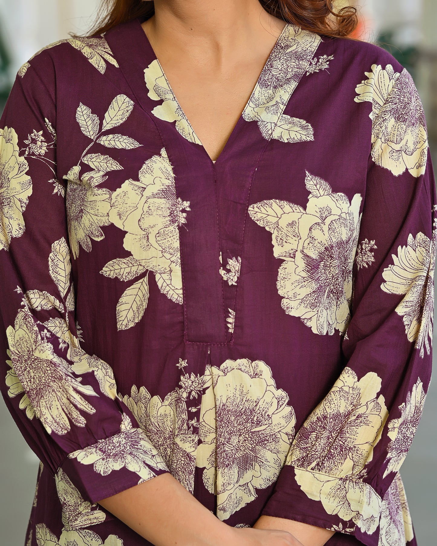 Pure Cotton Purple designer dress