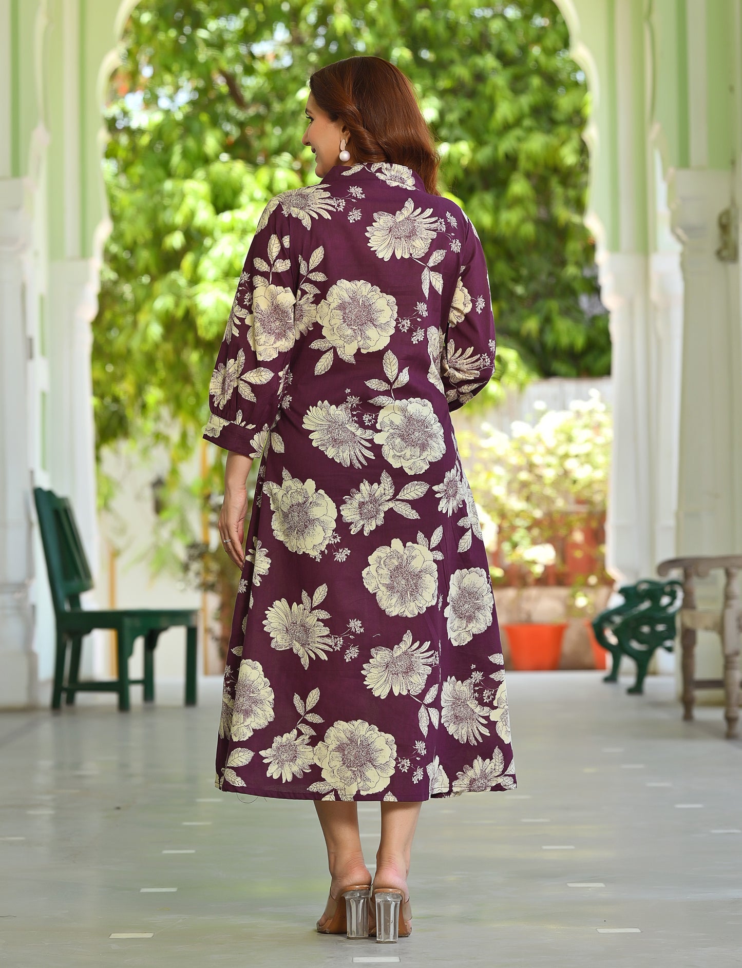 Pure Cotton Purple designer dress