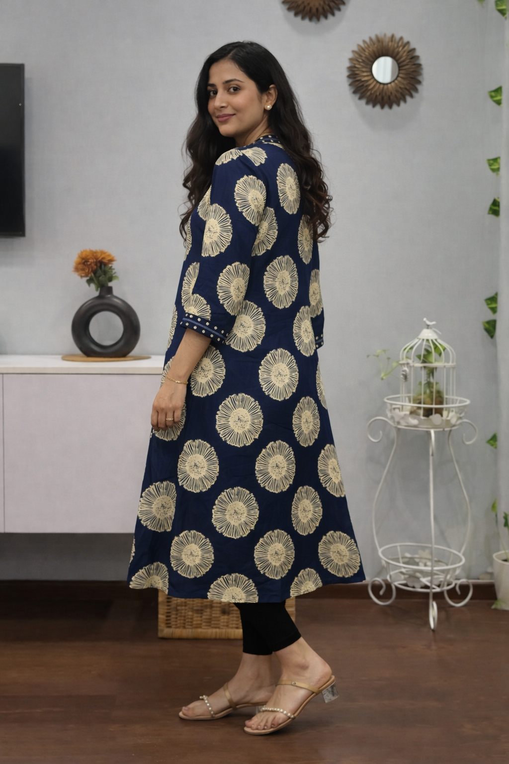 Blue Floral designer Kurti