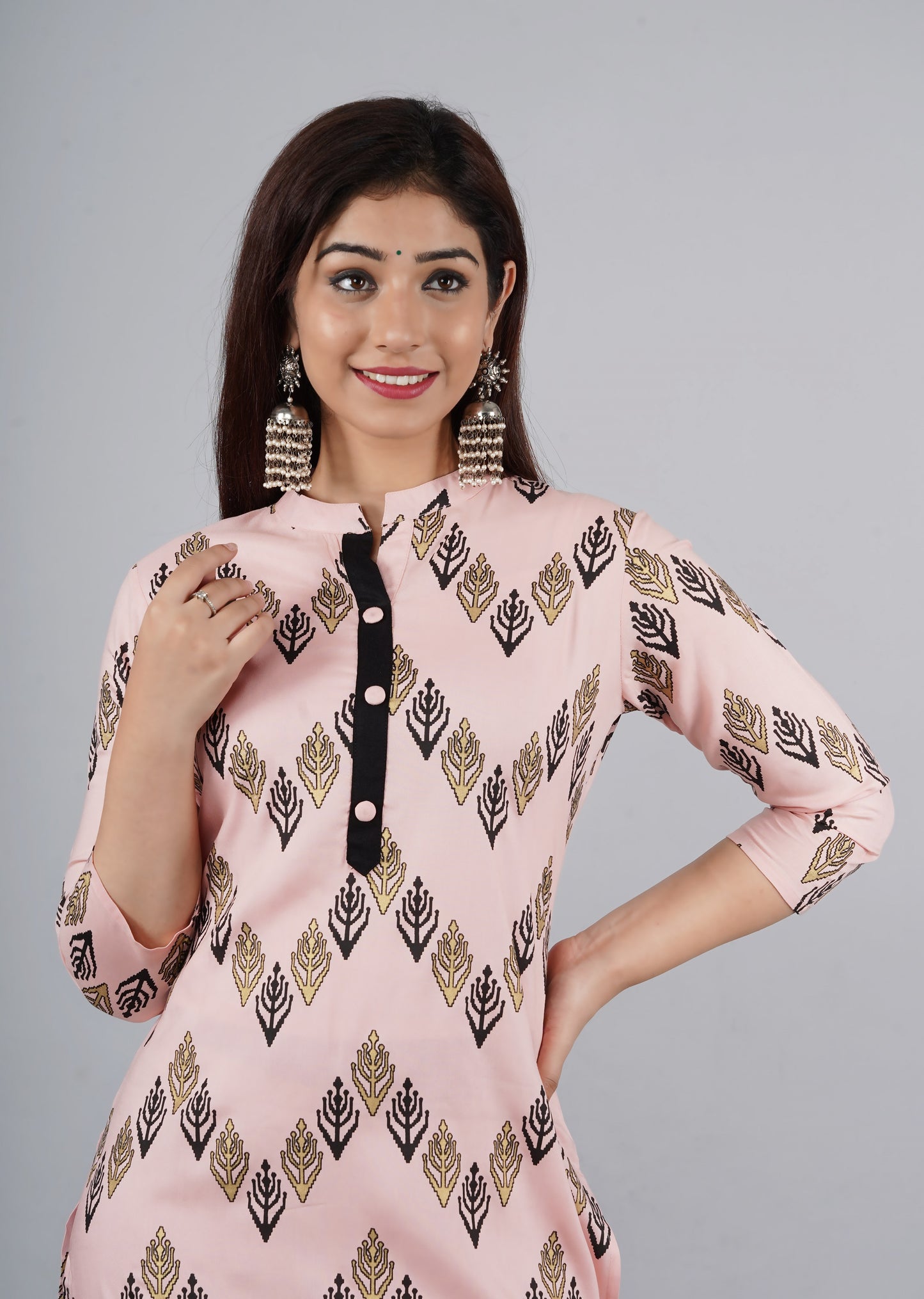 Designer Badami Printed Kurti