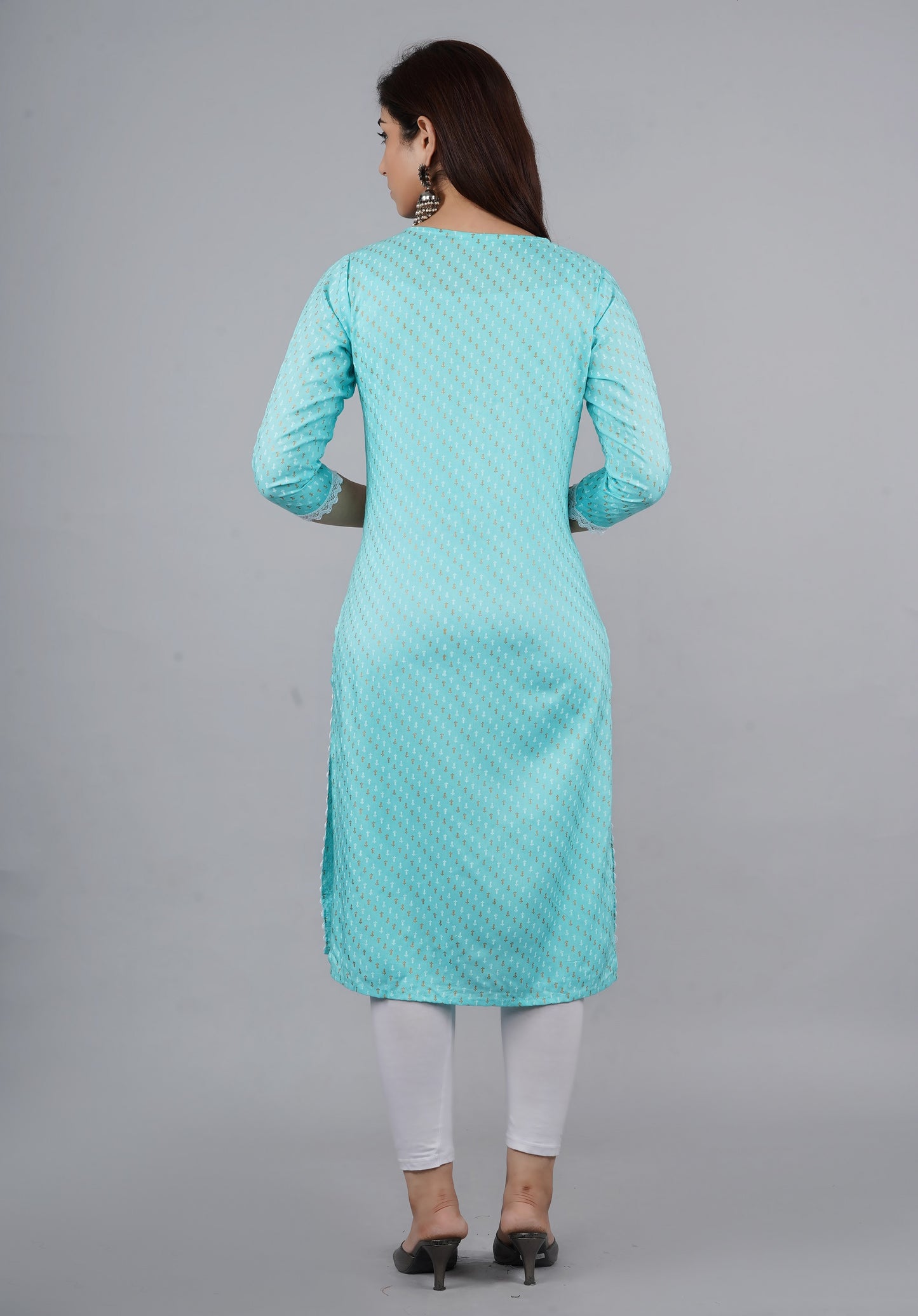 Designer Firozi Lace Work Kurti
