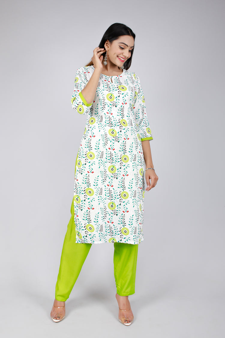 Elegant Green Kurta and Palazzo Set
