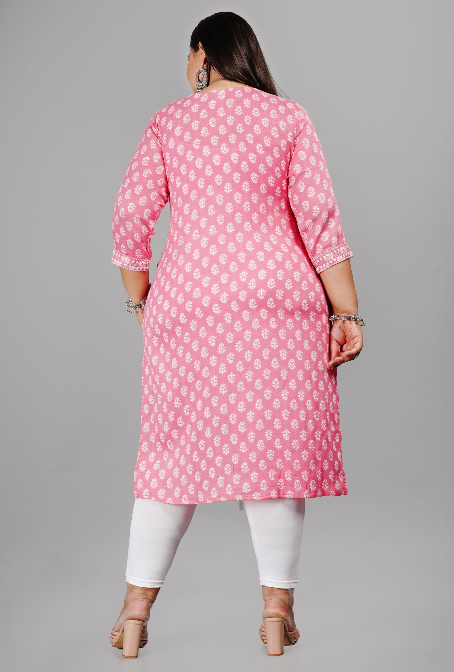 Designer Pink Embroidered Kurti