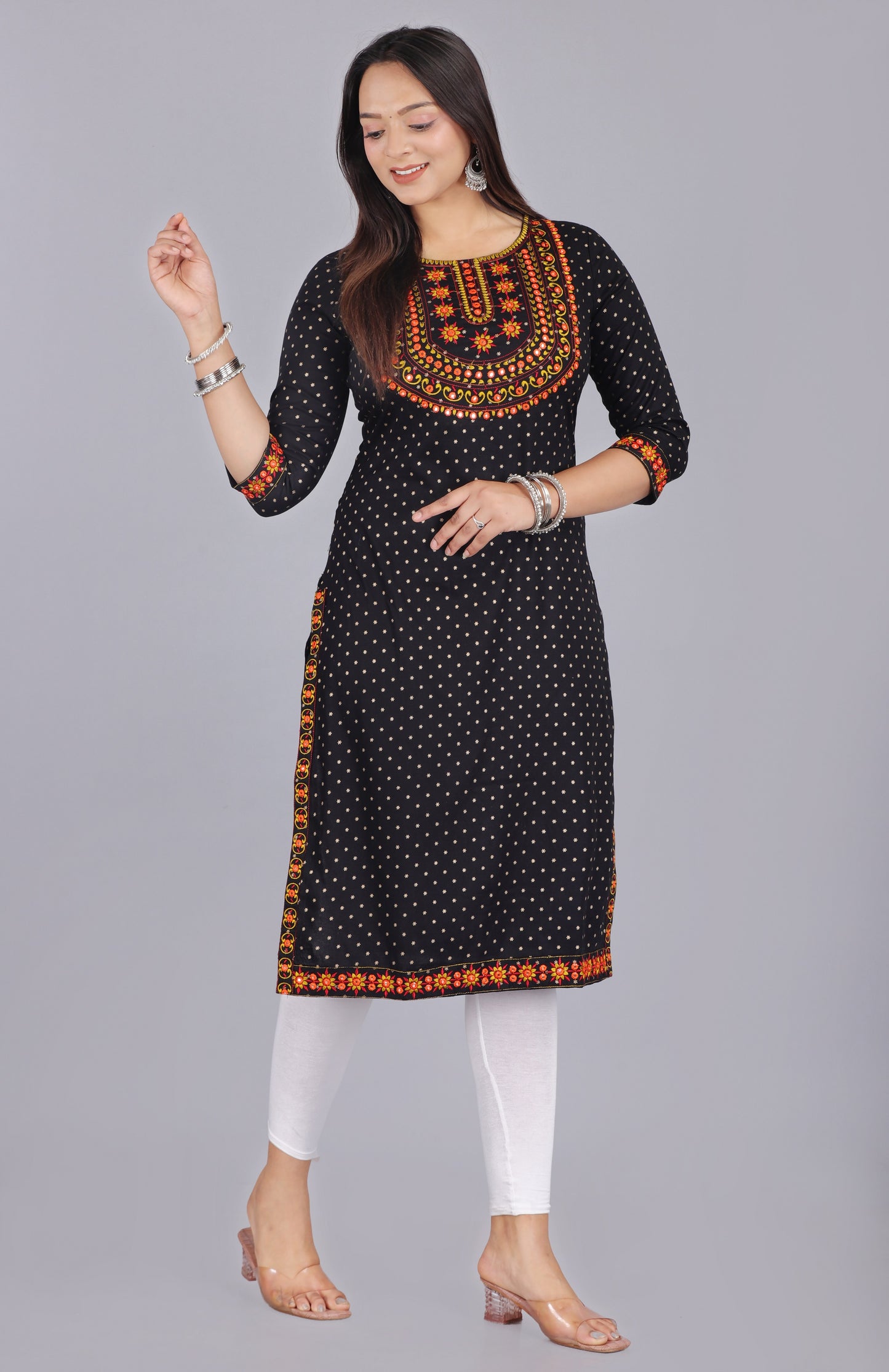 Trendy Black Embroidered Kurti