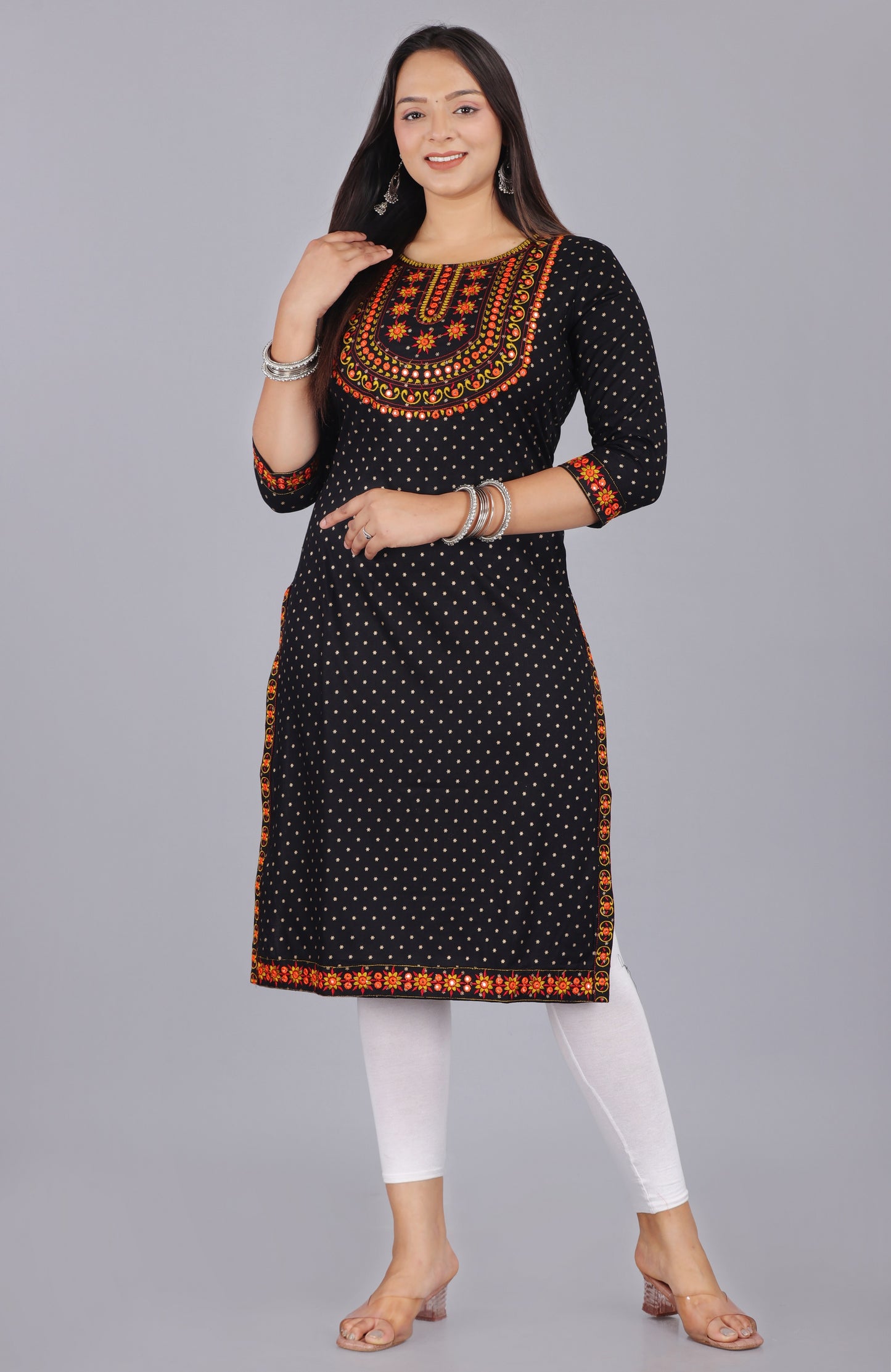 Trendy Black Embroidered Kurti