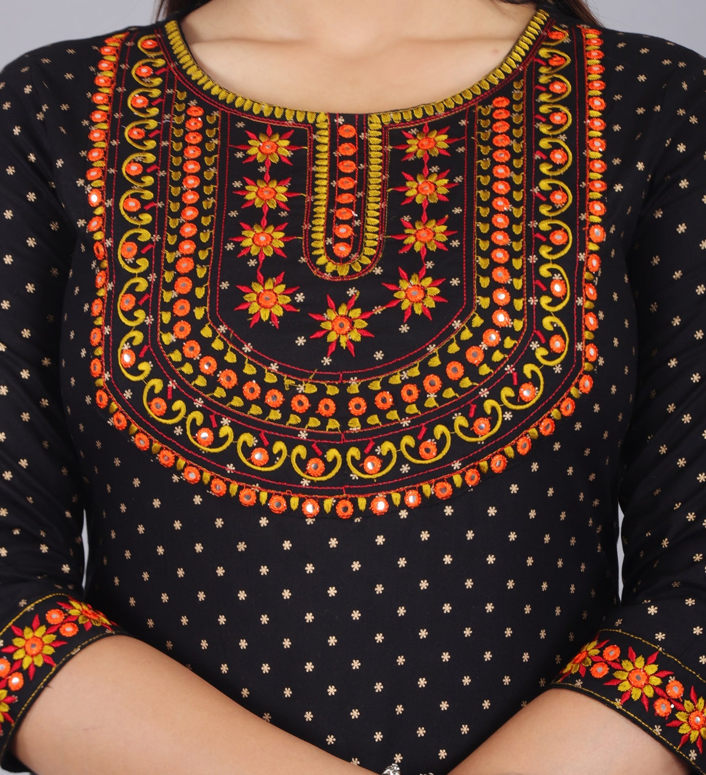 Trendy Black Embroidered Kurti
