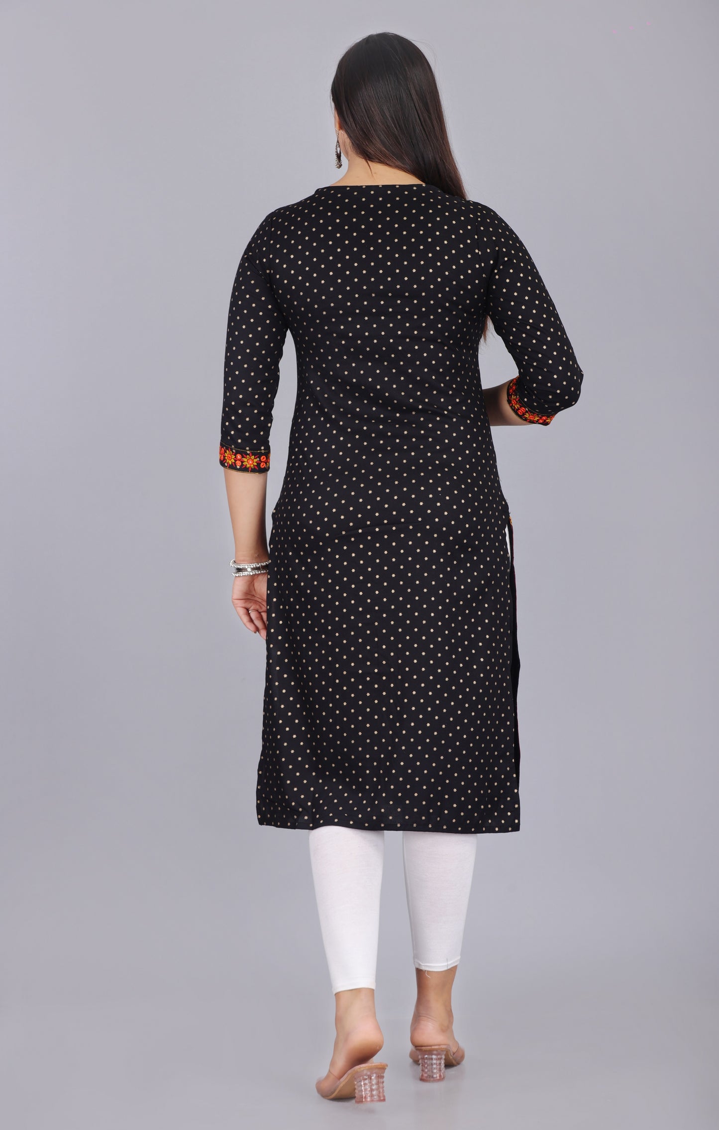 Trendy Black Embroidered Kurti