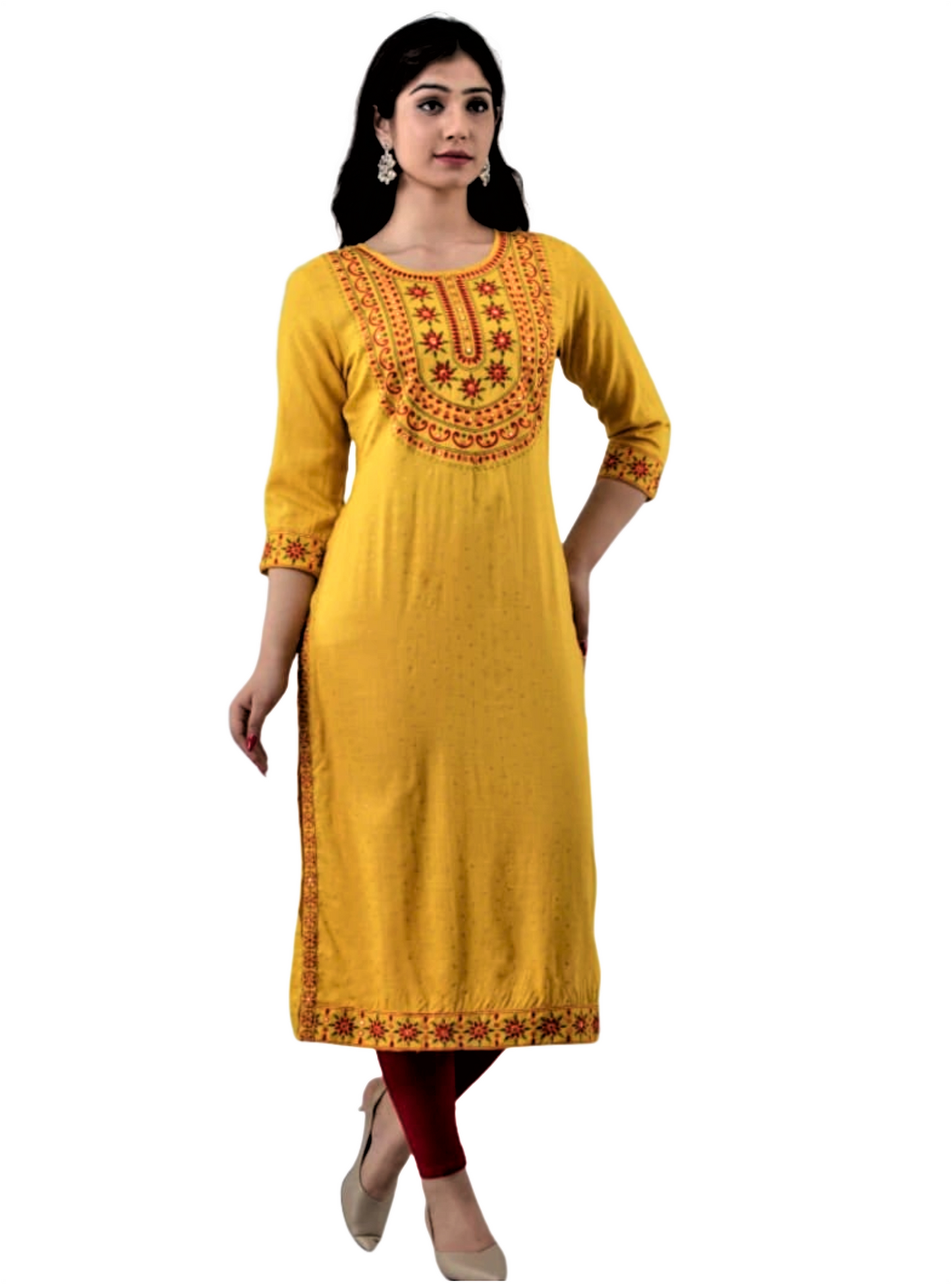Trendy Blue Embroidered Kurti