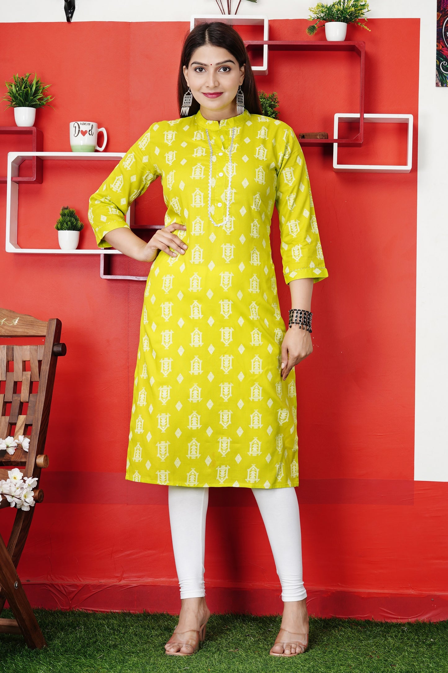 Designer Plus Size Printed Kurti