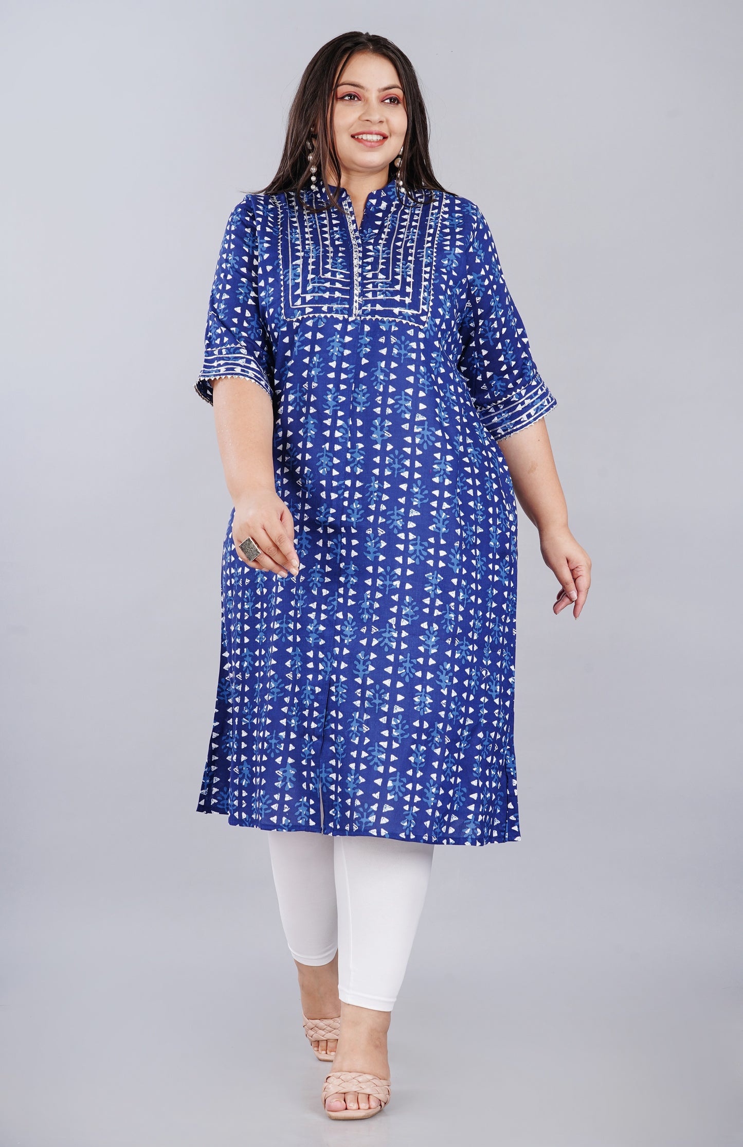 Designer A-Line Rayon Kurti Plus Size