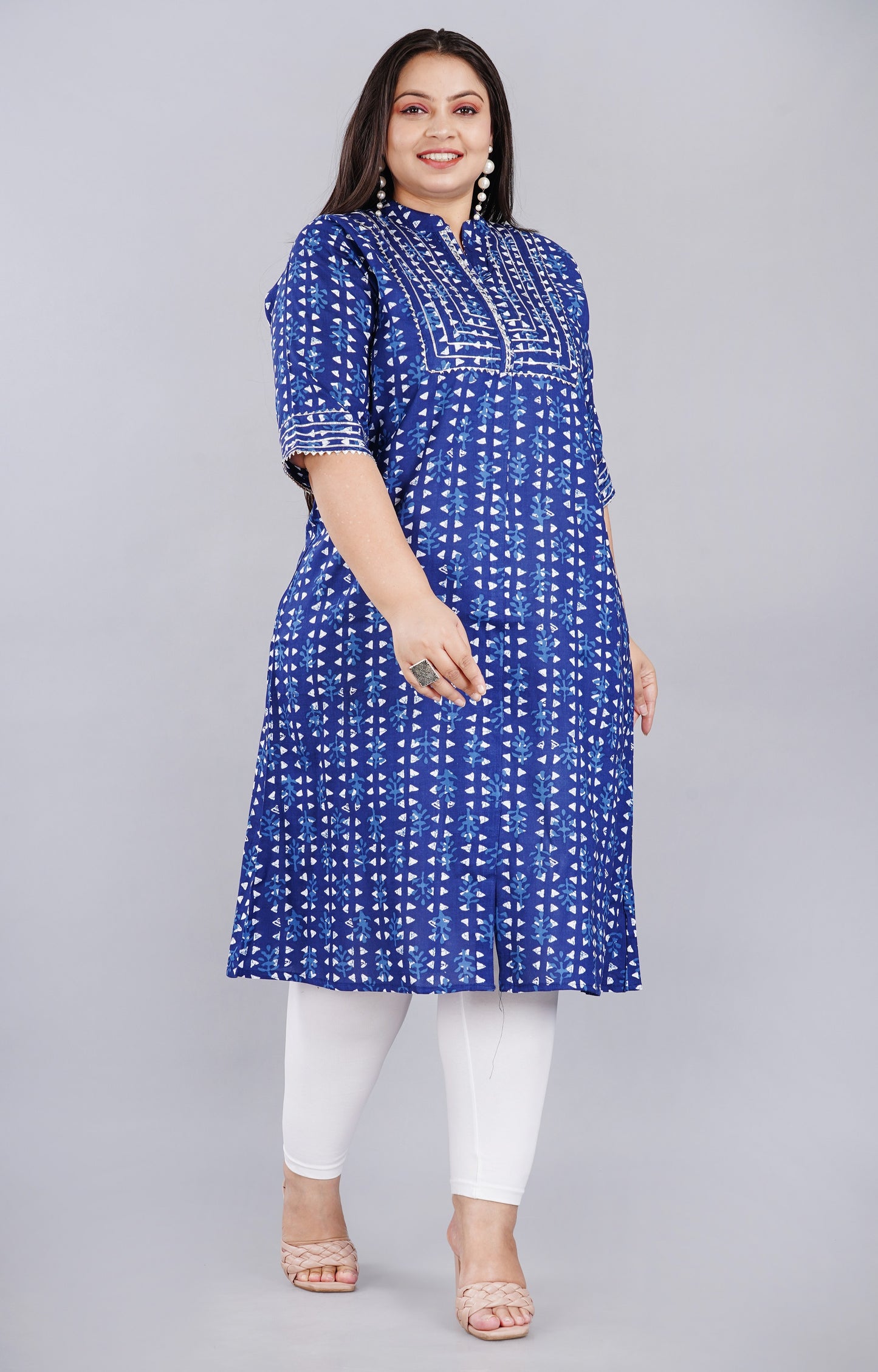 Designer A-Line Rayon Kurti Plus Size