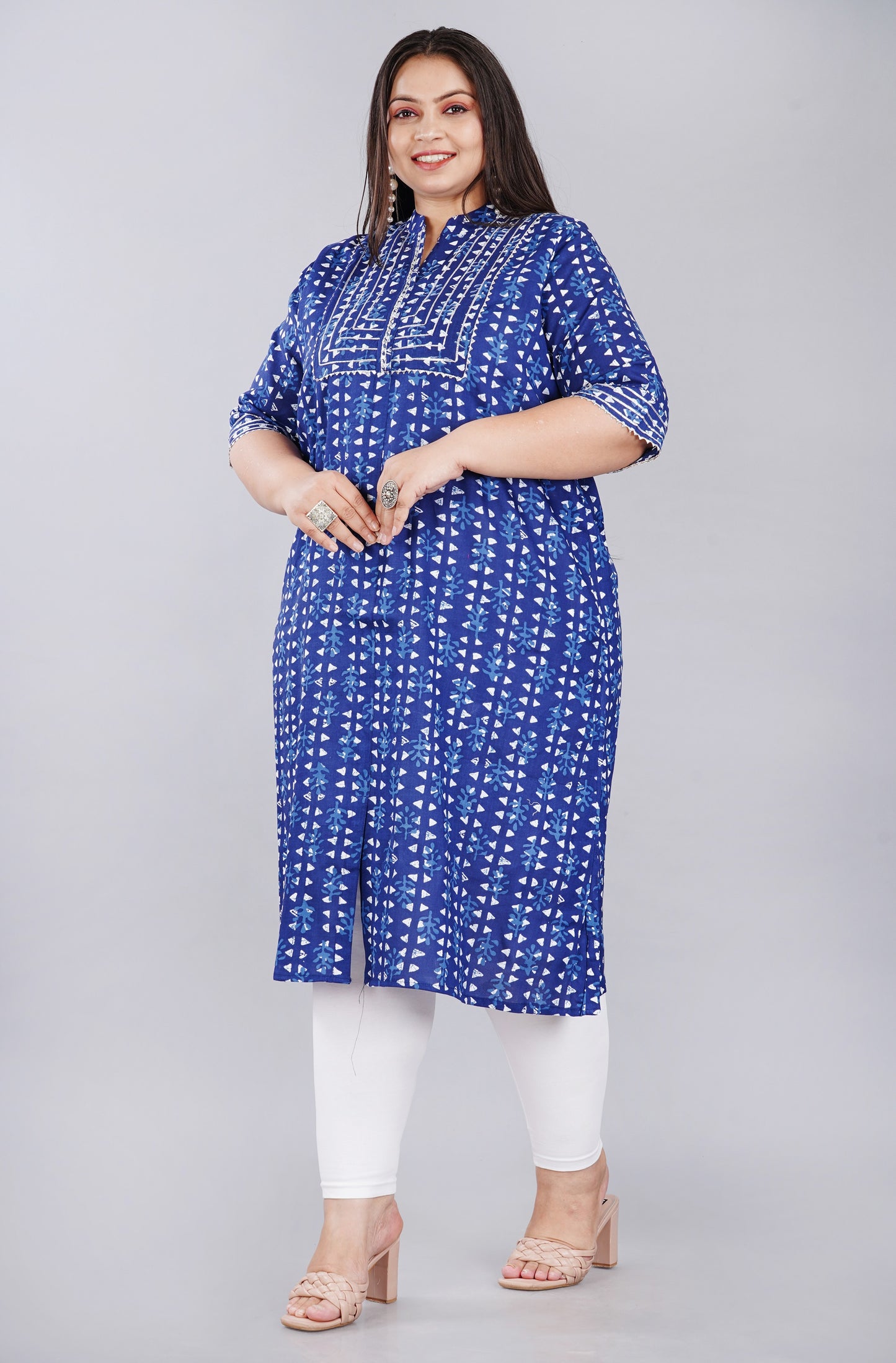 Designer A-Line Rayon Kurti Plus Size