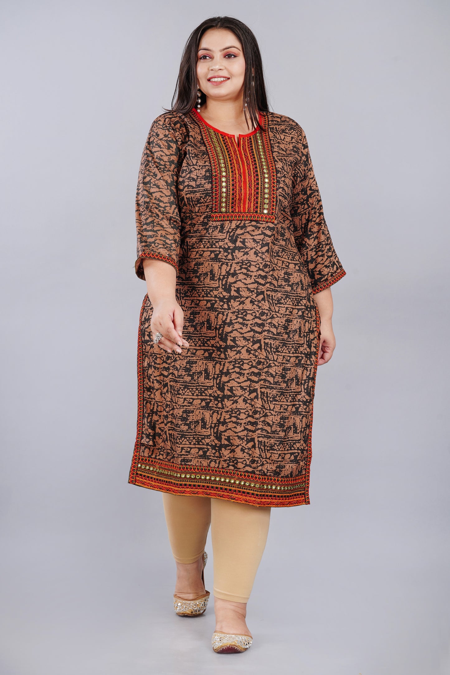 Stylish Embroidered Straight Kurti