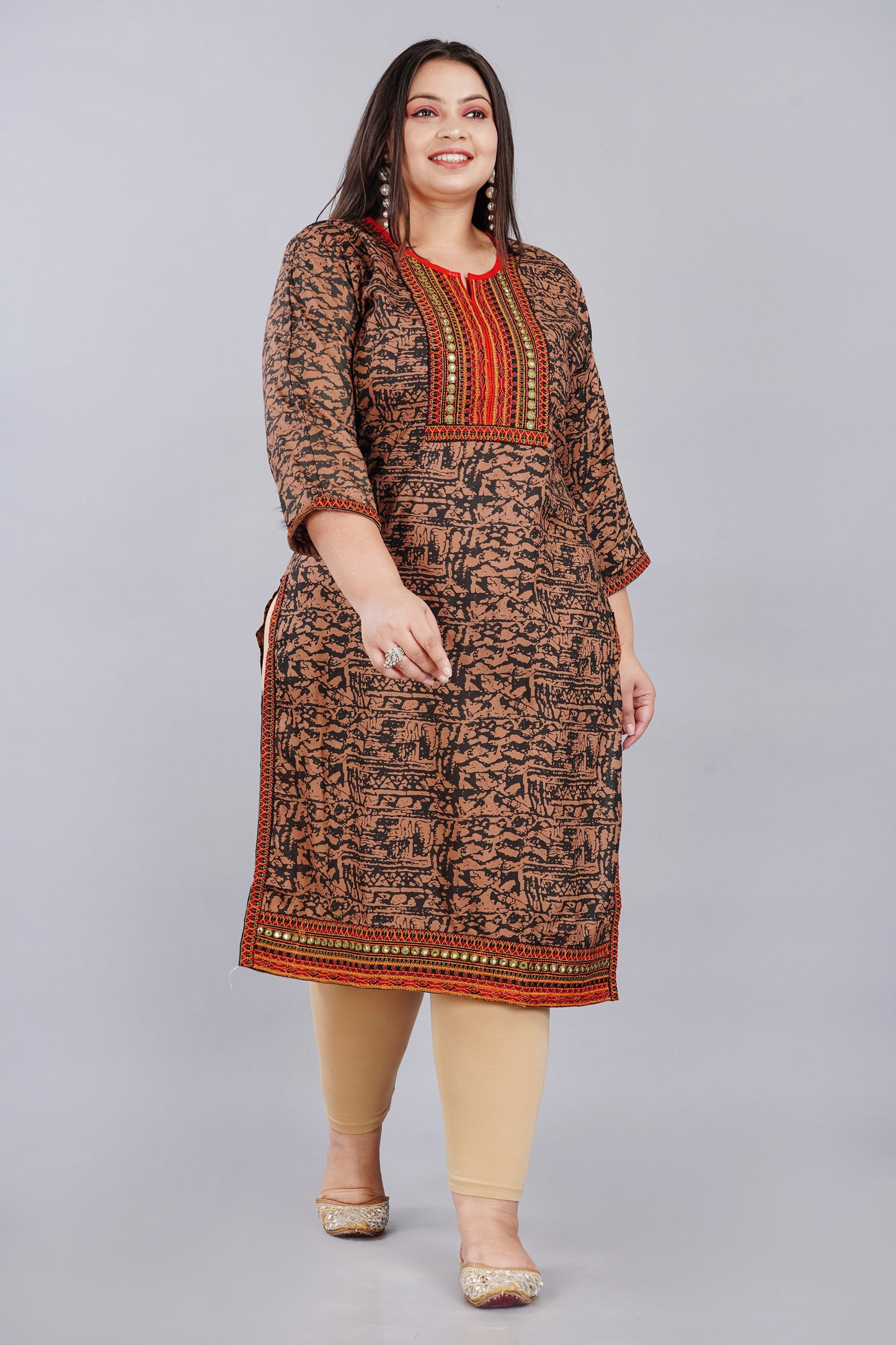 Stylish Embroidered Straight Kurti