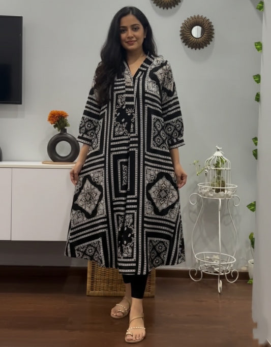 Black Rayon designer dress