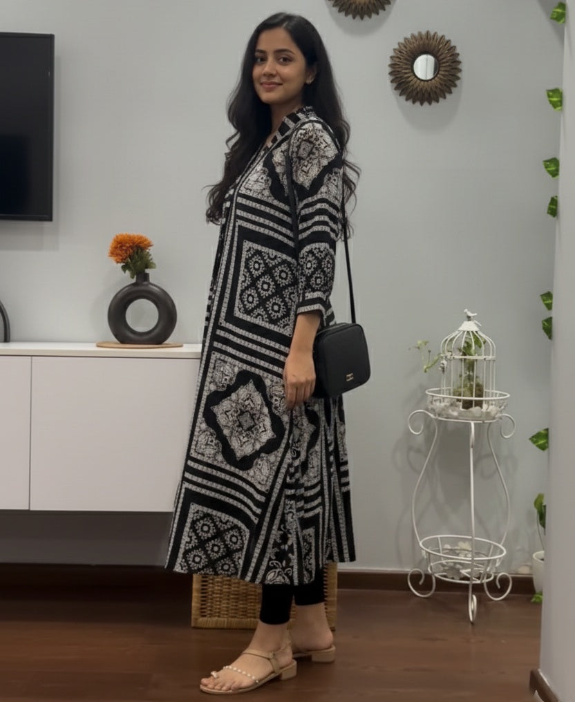 Black Rayon designer dress