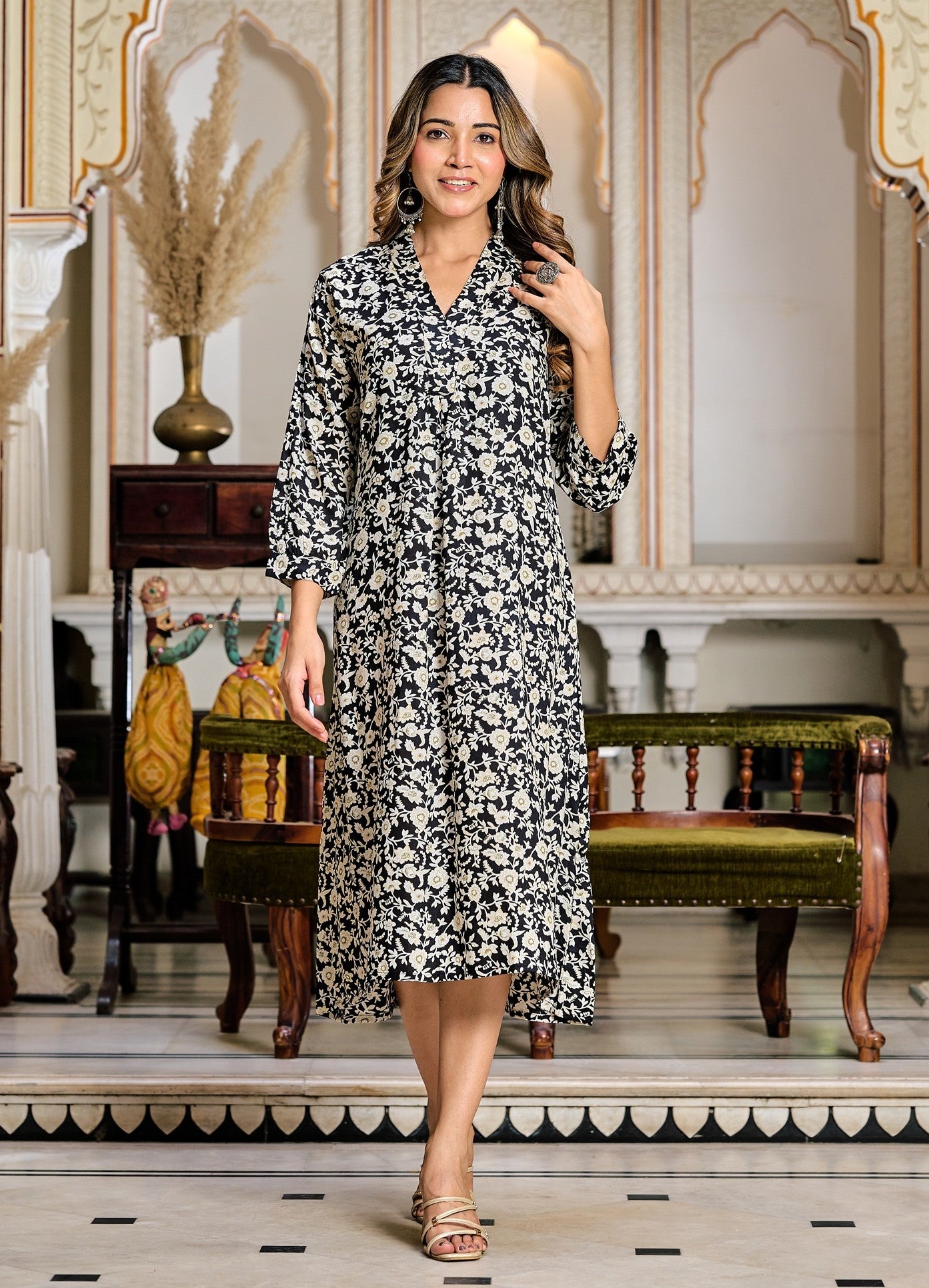 Multicolor Rayon designer dress