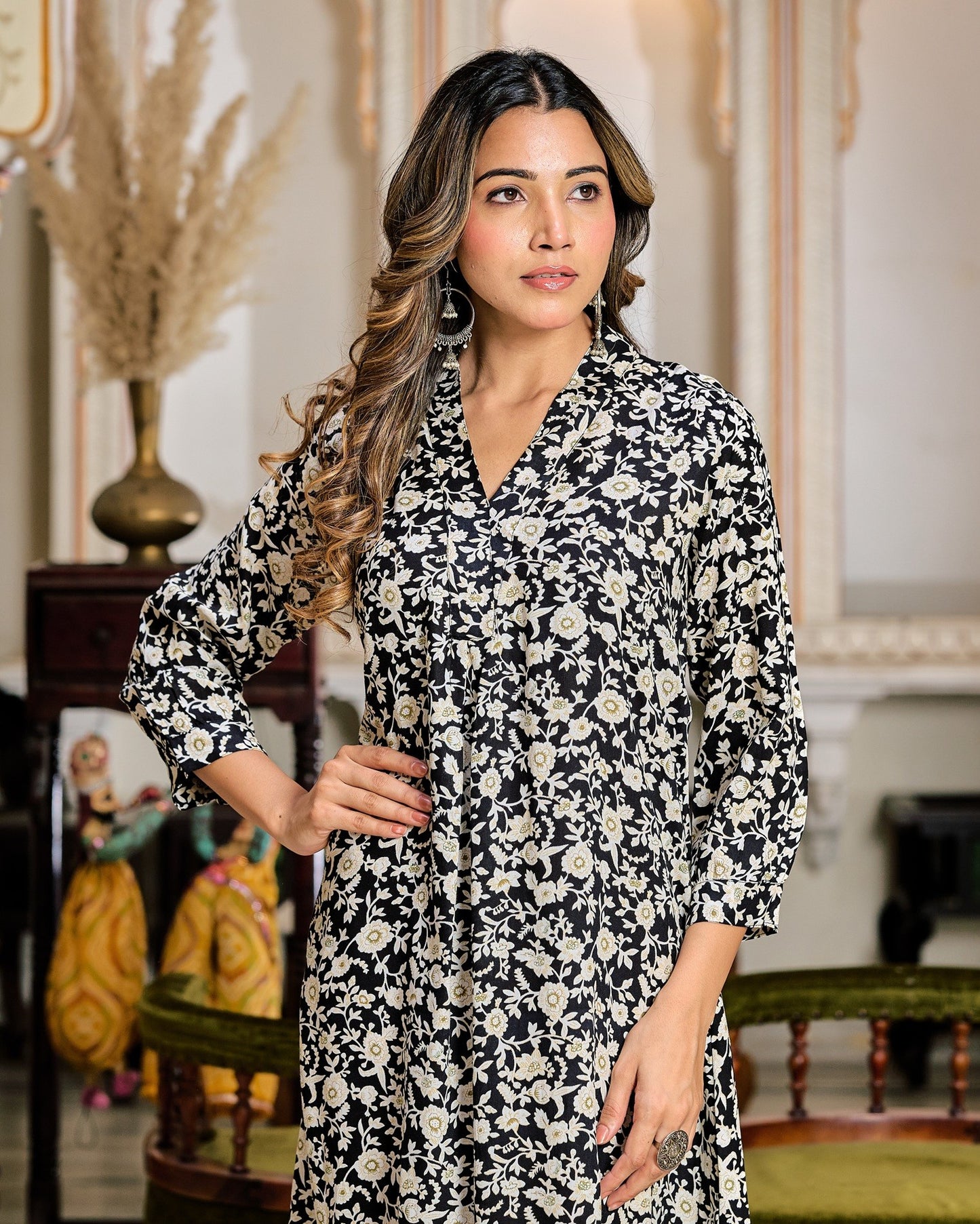 Multicolor Rayon designer dress
