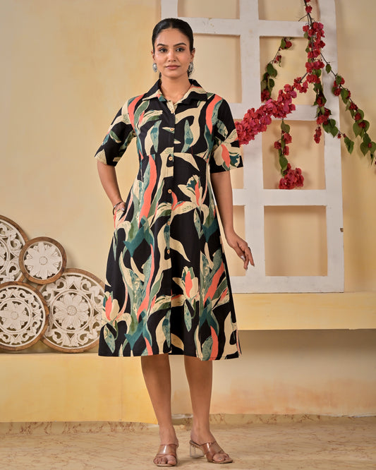 Black Cotton designer dress