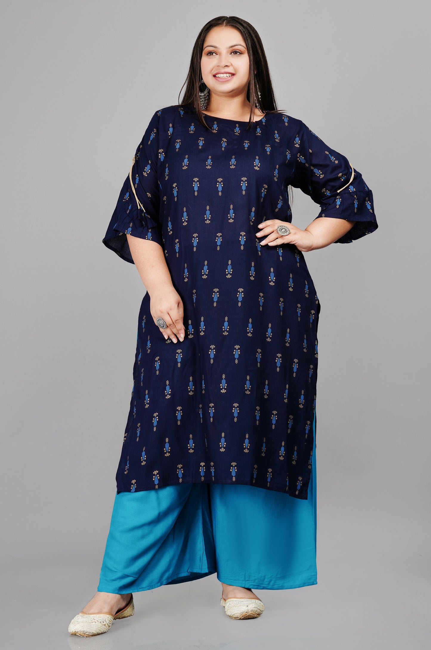 Trendy Blue Kurta and Palazzo Set