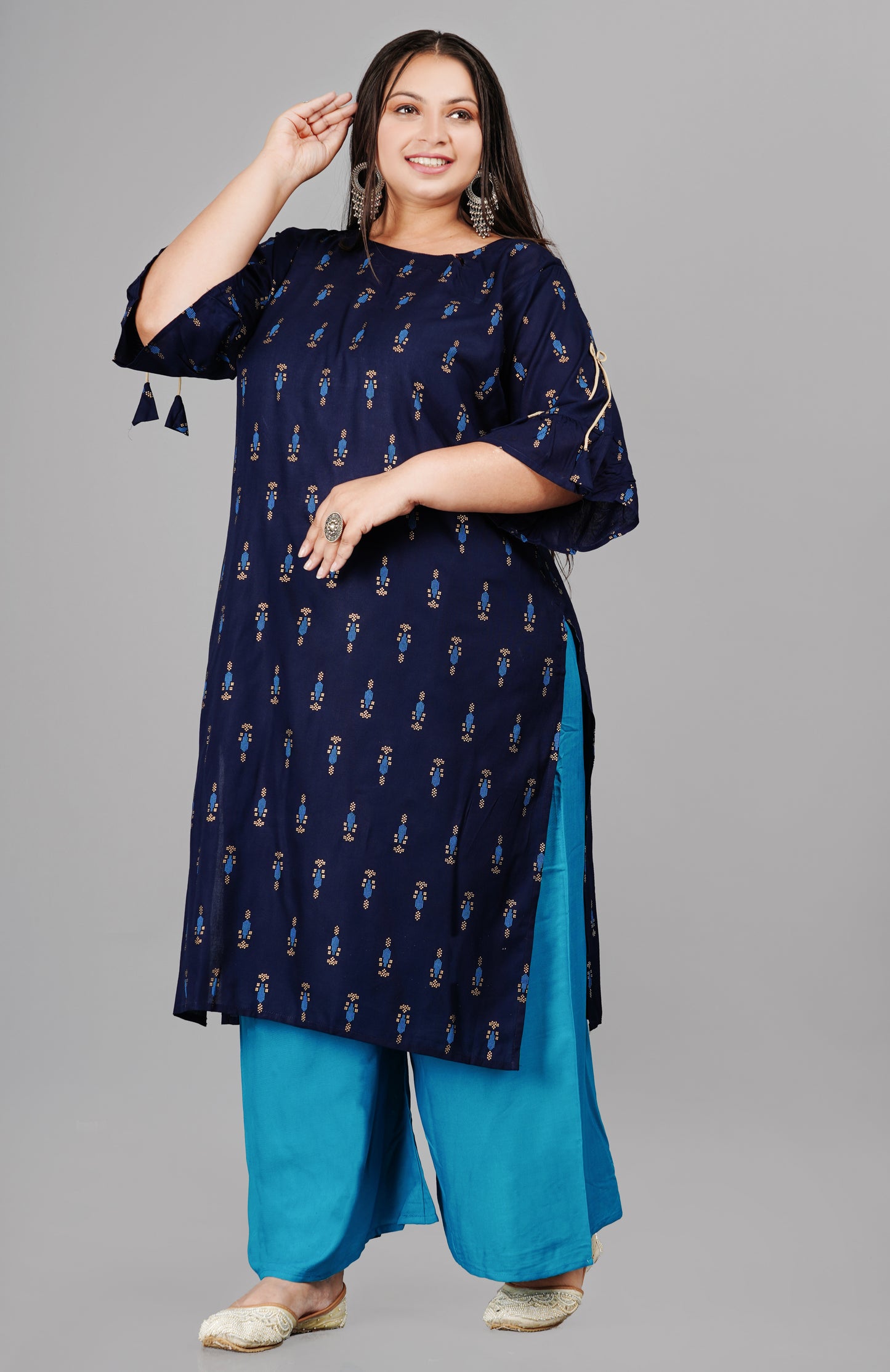 Trendy Blue Kurta and Palazzo Set