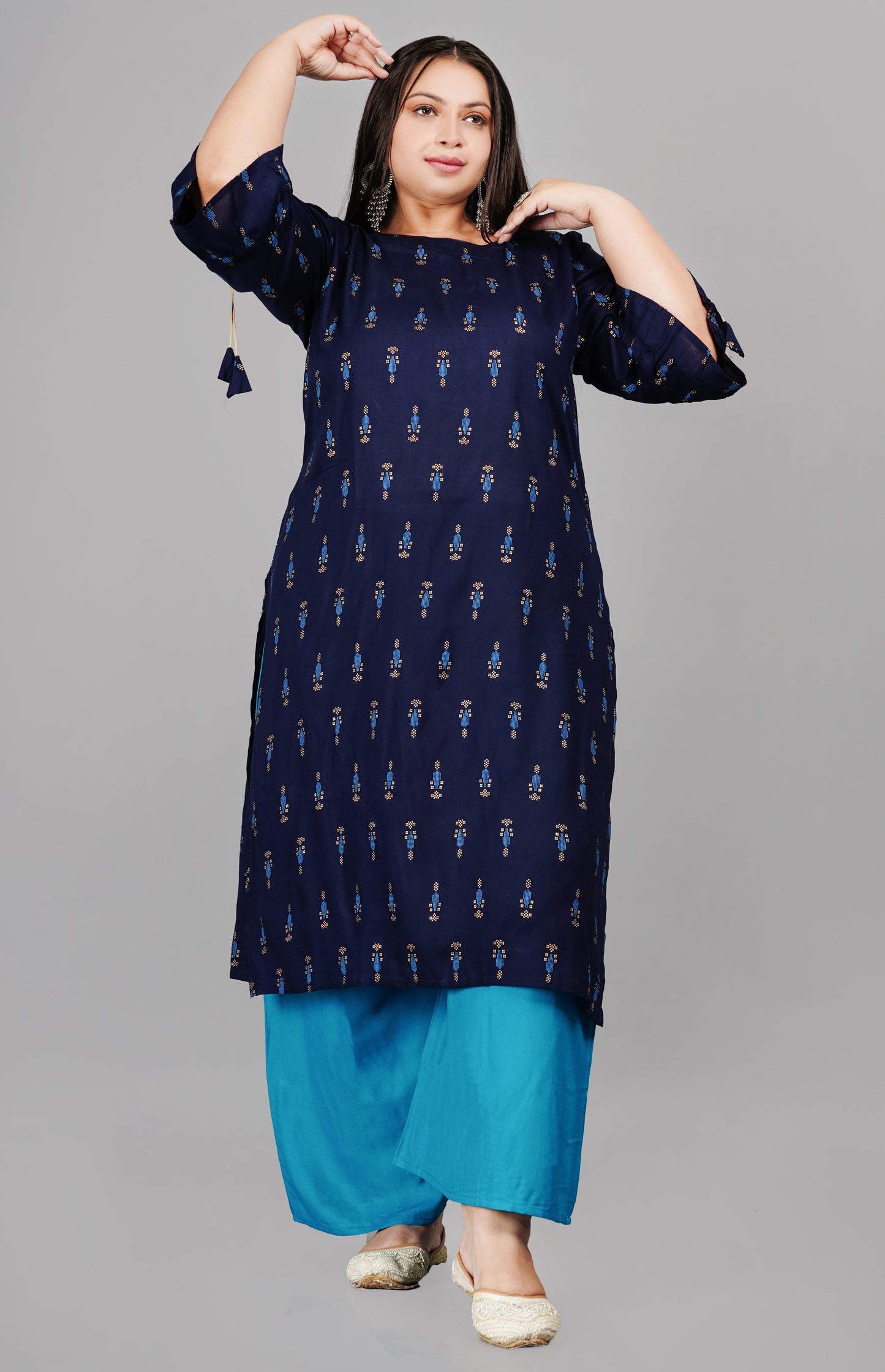 Trendy Blue Kurta and Palazzo Set