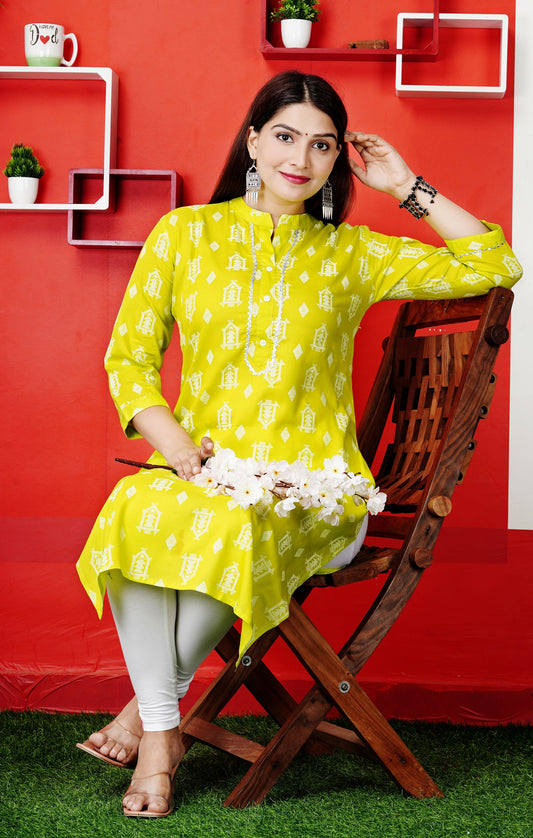 Designer Plus Size Printed Kurti