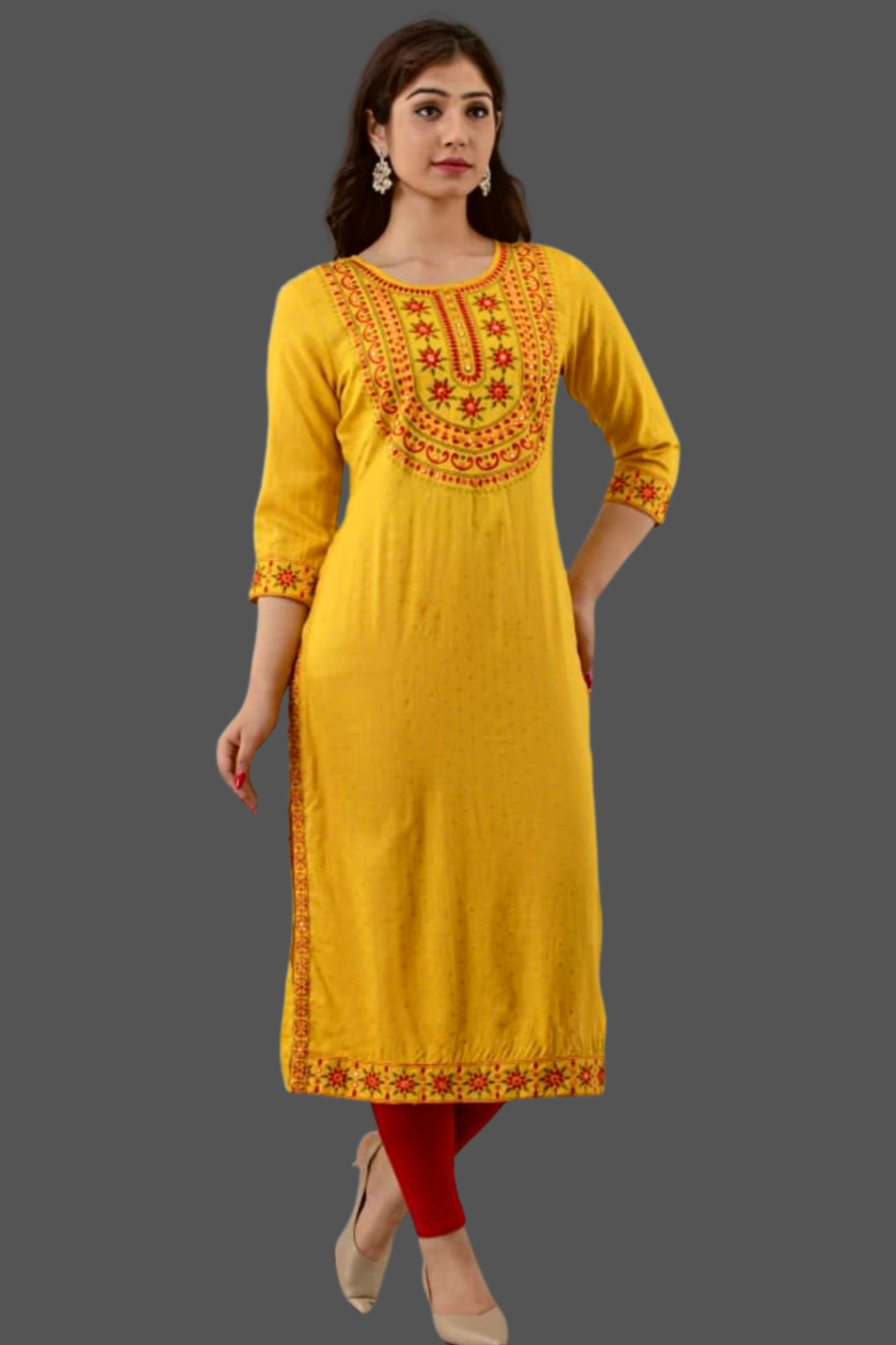 Trendy Blue Embroidered Kurti