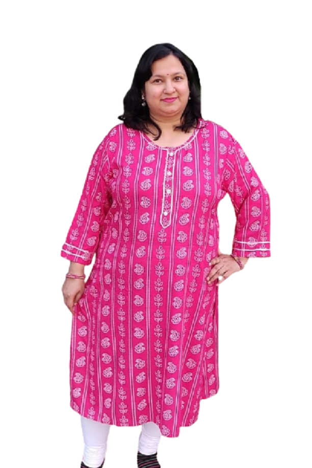 Bandhej plus size rayon Kurti