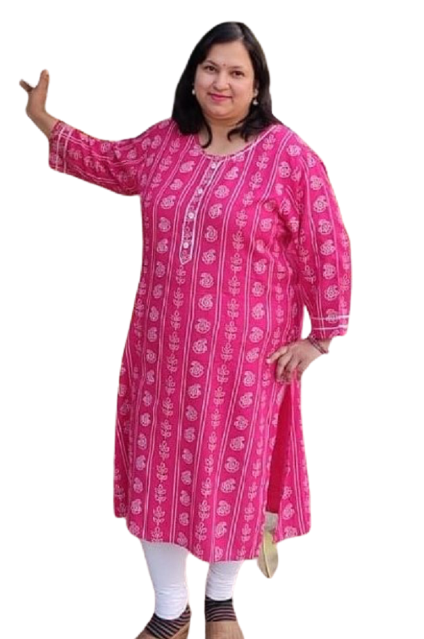 Bandhej plus size rayon Kurti