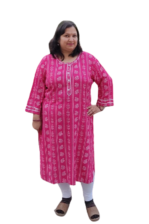 Bandhej plus size rayon Kurti