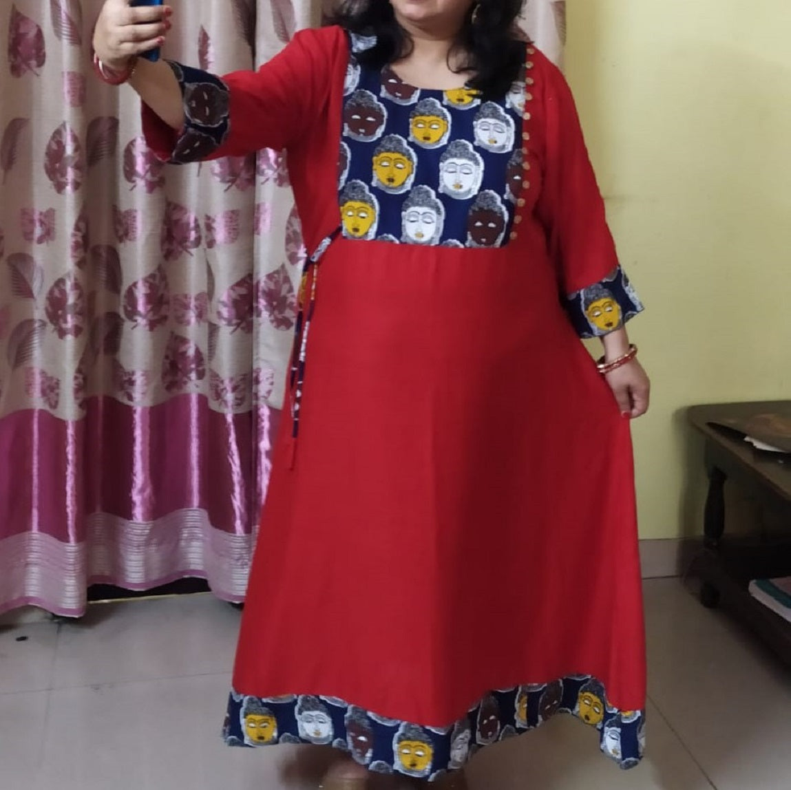 Plus size long Anarkali Kurti Buddha